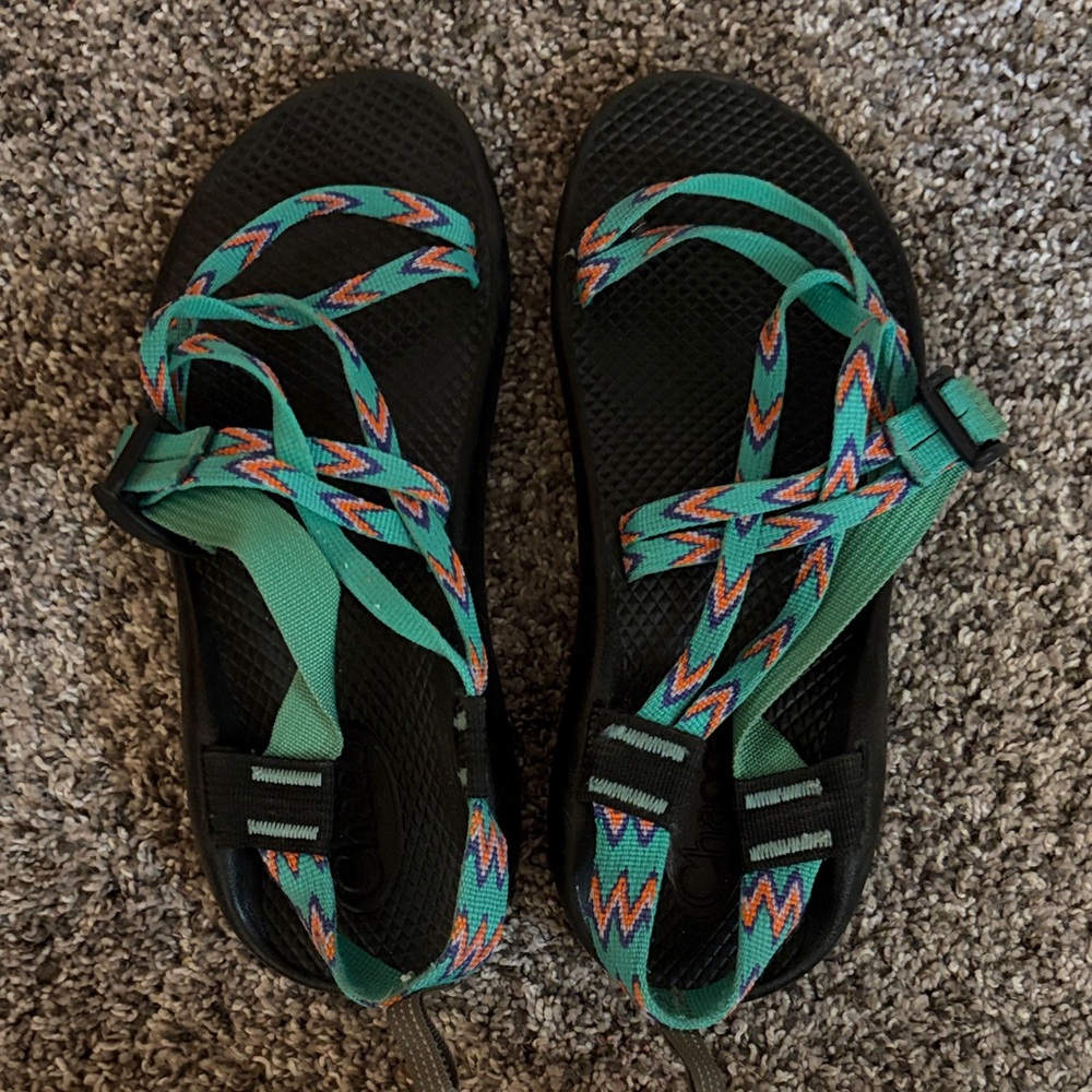 Rare Chaco Women's Z/2 Classic Sandals Teal Black Multicolor Size 8